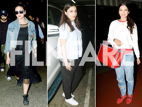 Just some pictures of Soha Ali Khan Huma Qureshi and Gauhar Khan looking gorgeous at the airport 