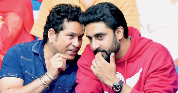Spotted: Sachin Tendulkar and Abhishek Bachchan at Table Tennis in Mumbai