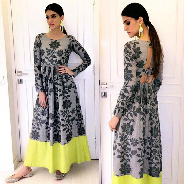 Kriti Sanon goes ethno cool with an edgy dress for promotions of Bareilly Ki Barfi!