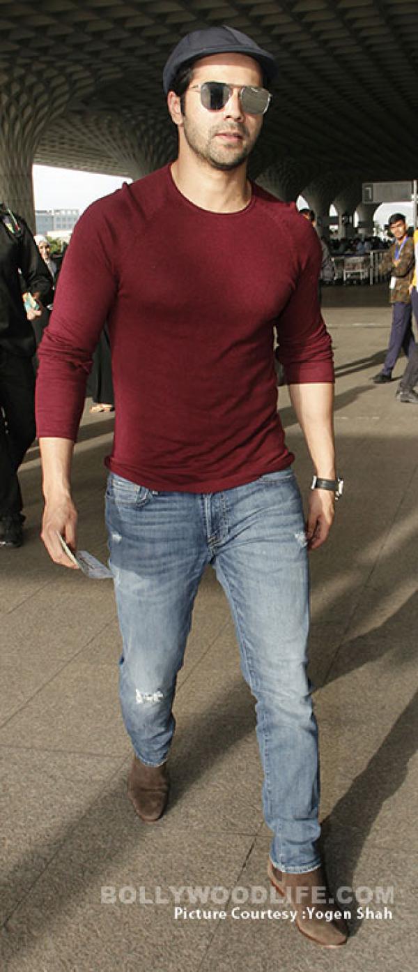 Varun Dhawan avoids holding hands with girlfriend Natasha Dalal at the airport – View HQ Pics