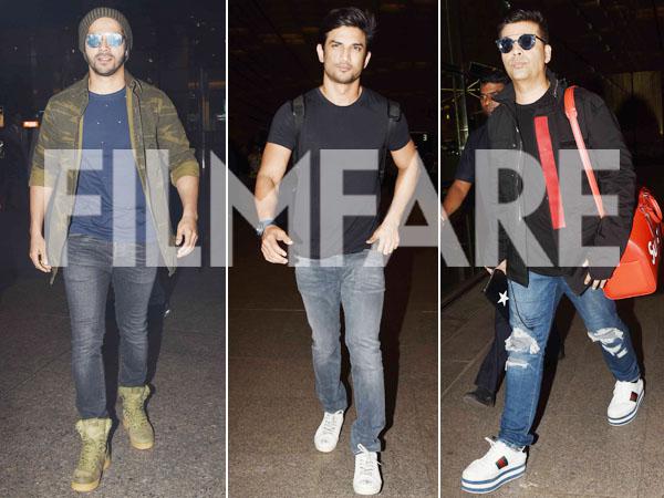 These pictures of Varun Dhawan Sushant Singh Rajput and Karan Johar will give you serious fashion goals 
