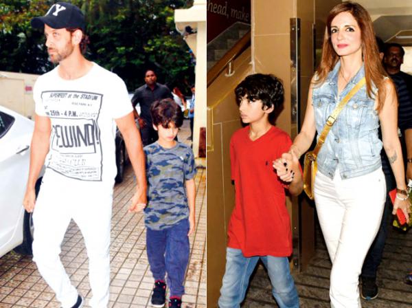 Hrithik Roshan and Sussanne Khan's movie date with kids
