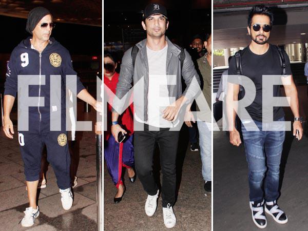 Akshay Kumar Sushant Singh Rajput and Sonu Sood snapped at the airport 