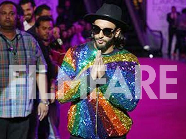 Ranveer Singh makes his Rainbow ensemble look like the hottest trend at Lakme Fashion Week this season 