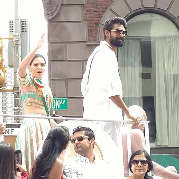 Tamannaah Bhatia and Rana Daggubati celebrate Independence Day at the India Day Parade in New York – view pics