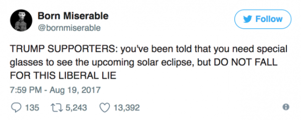 Eclipse Overshadows the Nation, Twitter Trolls Donald Trump