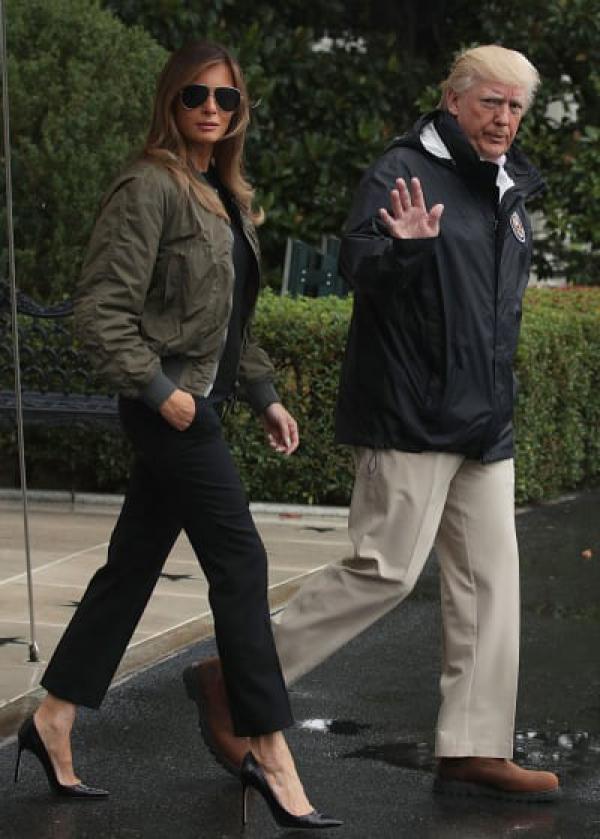 Melania Trump Wears Stilettos for Hurricane Trip, Outrage Ensues