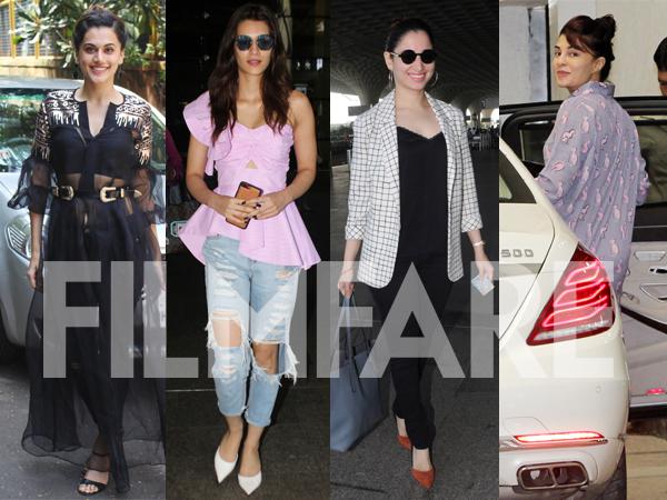 Kriti Sanon Jacqueline Fernandez Taapsee Pannu and Tamannaahâs day out in the city 
