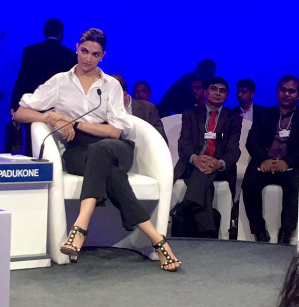  Deepika Padukone attends a session on mental health at World Economic Forum 