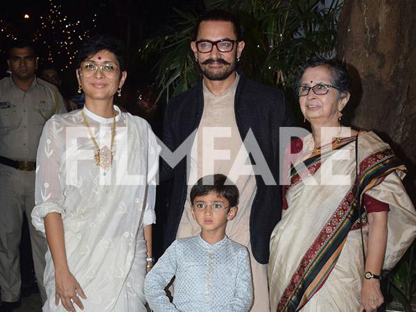 Aamir Khan Kiran Rao Azad Rao Khan make for the cutest family pictures this Diwali 