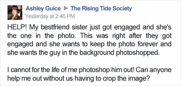 An Engaged Couple Asked The Internet To Crop A Shirtless Guy In The Picture andamp Ended Up Being A Photoshop Joke 