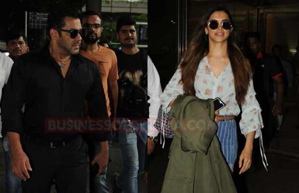 SPOTTED: Salman Khan And Deepika Padukone Make Stylish Entry At The Airport!