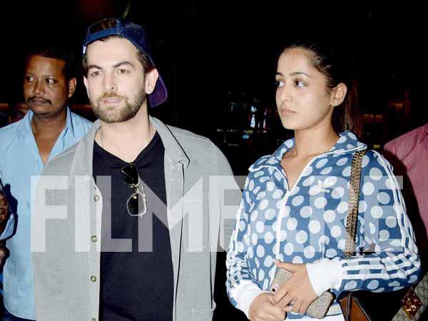 Neil Nitin Mukesh and wife Rukmini Sahay papped at the airport 