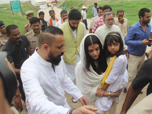 Aishwarya Rai Bachchan visits Allahabad for the last rituals of her father 