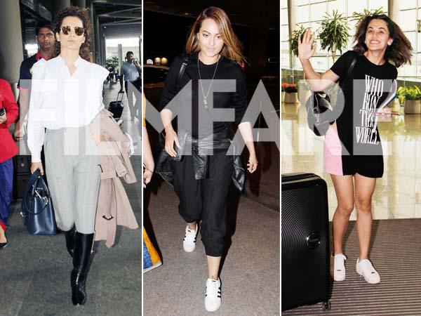 Airport spotting: Kangana Ranaut Sonakshi Sinha and Taapsee Pannuâs OOTD are perfection 