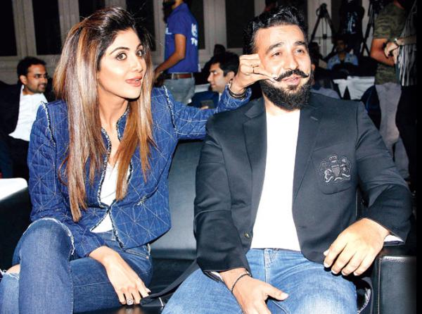 Shilpa Shetty cutely plays with hubby Raj Kundra's moustache