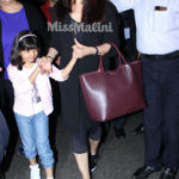 In Photos: Abhishek Bachchan Drops Aishwarya & Aaradhya Bachchan At The Airport