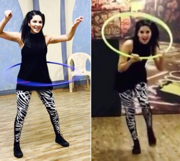  WATCH: Sunny Leone hula hoops while rehearsing for Bhoomi's dance number 'Trippy Trippy' 