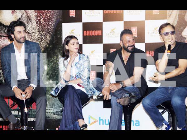 Pictures: Ranbir Kapoor Omung Kumar Rajkumar Hirani Vidhu Vinod Chopra and others attend the trailer launch of Sanjay Dutts Bhoomi 