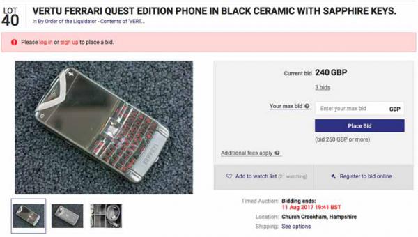 Vertu Are Auctioning Their Ugly Phones Because of Bankruptcy