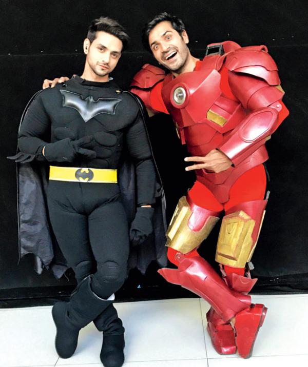 Mrunal Jain and Shakti Arora dress up as Iron Man and Batman