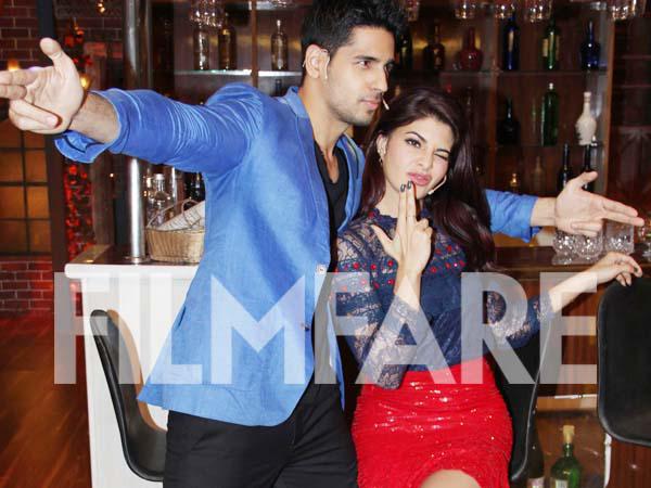Jacqueline Fernandez and Sidharth Malhotra do the disco with Mithun Chakraborty on the sets of a popular TV show 