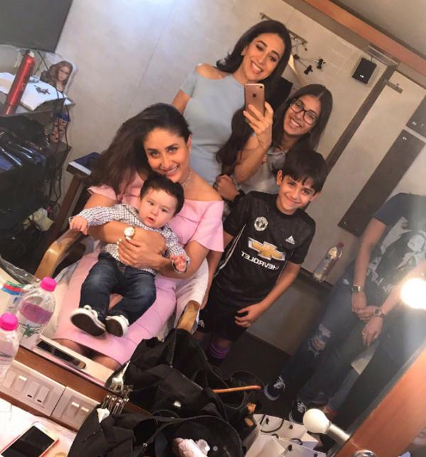 Taimur joins mommy Kareena Kapoor Khan and aunt Karisma Kapoor at work!