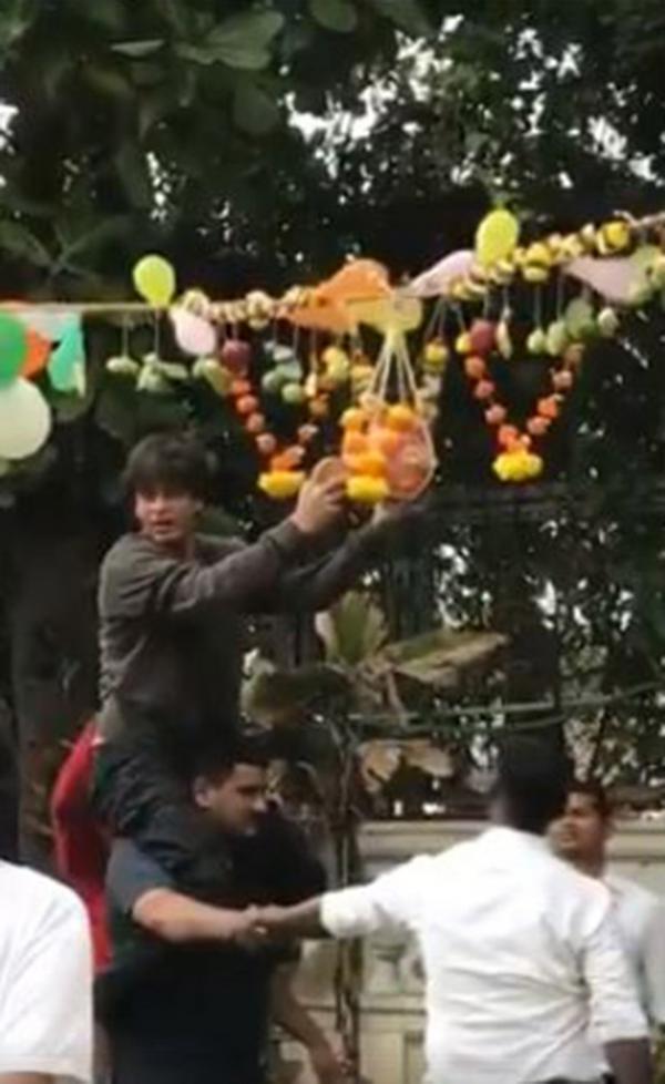  WATCH: Shah Rukh Khan breaks Dahi Handi during Janmashtami celebrations 