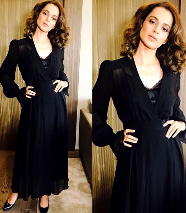 In less than 24 hours, Kangana Ranaut pulls off two irresistibly chic looks! Which one is your favourite? View Pics