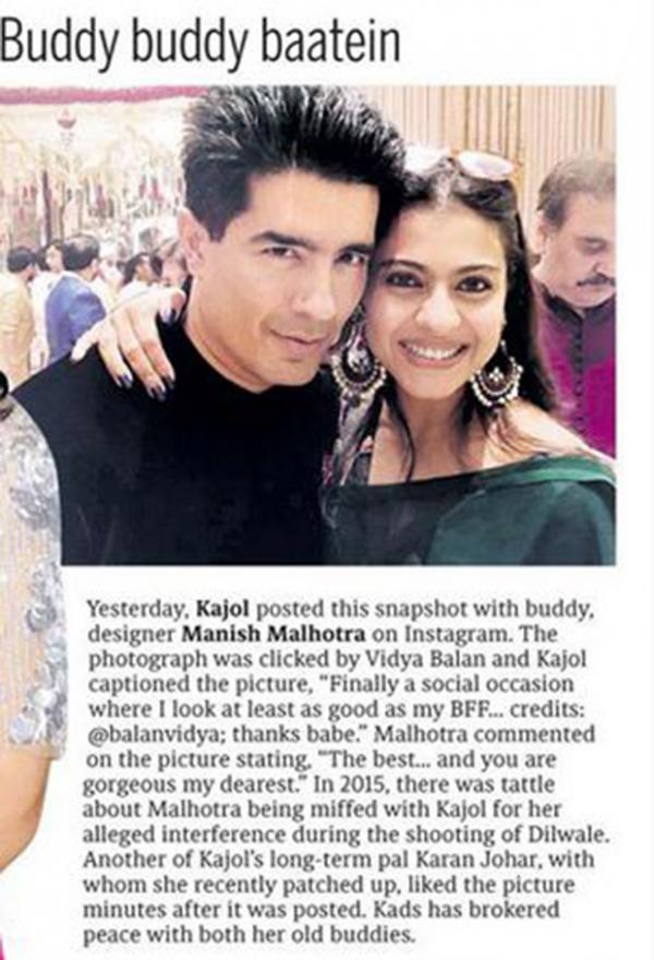  WOW! Vidya Balan clicks a wonderful picture of Kajol and her BFF Manish Malhotra 