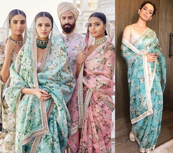 Fashion pick of the day: Kangana Ranaut spins a splendid style story in a handpainted floral Sabyasachi saree – View Pics