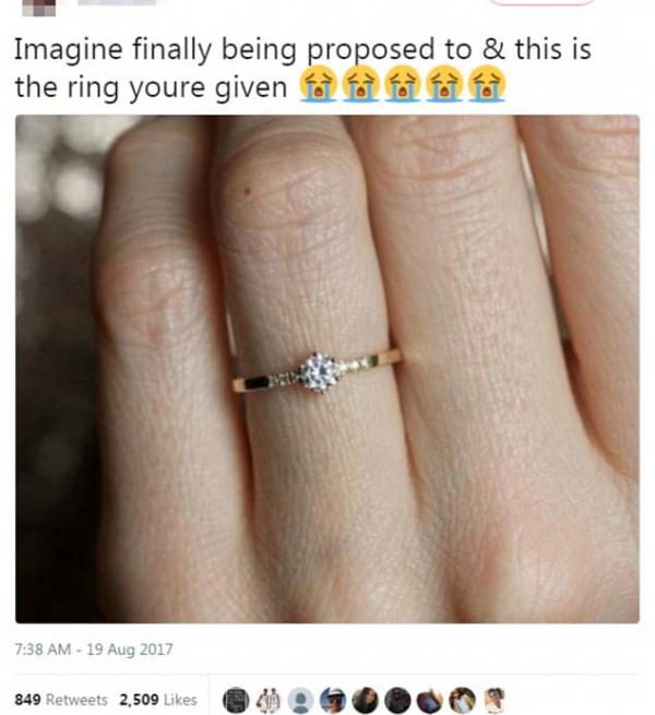 Woman Mocks Small Engagement Ring; Twitter Claps Back!