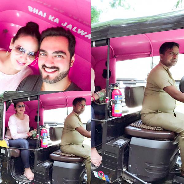  Mother-to-be Esha Deol takes a rickshaw with hubby Bharat Takhtani post lunch date 