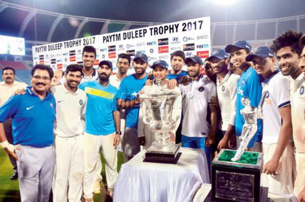 Duleep Trophy: Washington Sundar fifer, Vishal Gohil lead India Red to title