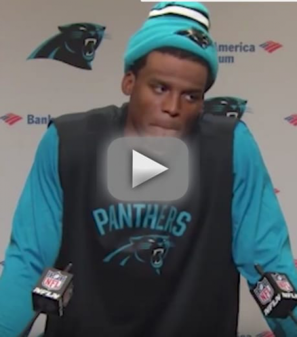 Cam Newton Laughs at Female Reporter, Is a Moron