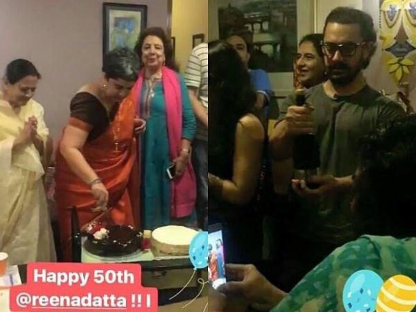  Watch: Aamir Khan celebrates ex-wife Reena Dutta's 50th birthday 