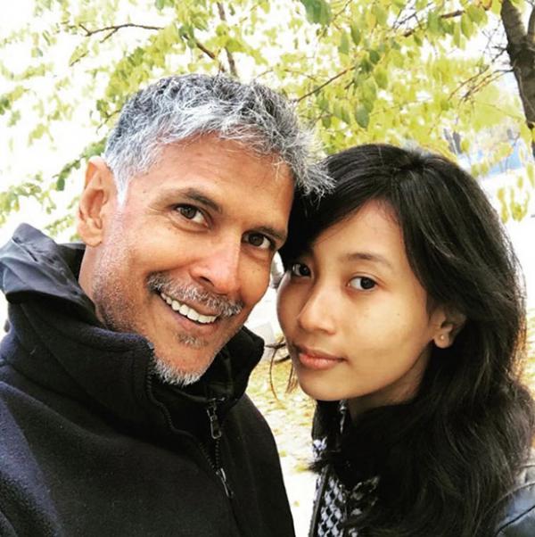 Milind Soman trolled on Twitter for dating a much younger girl 