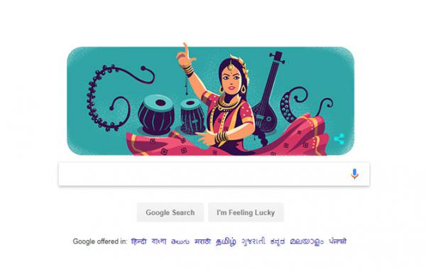 Google Doodle dedicated to Sitara Devi on her 97th birth anniversary
