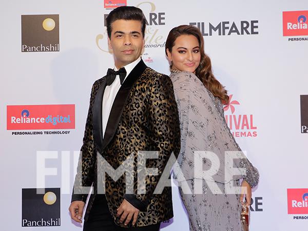 Karan Johar and Sonakshi Sinha at the Reliance Digital And Filmfare Glamour And Style Awards 