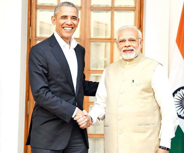 Narendra Modi meets former US President Barack Obama in New Delhi