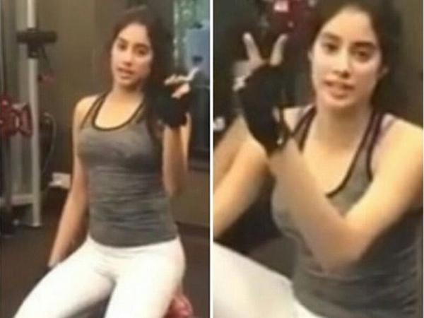 Janhvi Kapoor shows us how to get six packs in five miuntes 