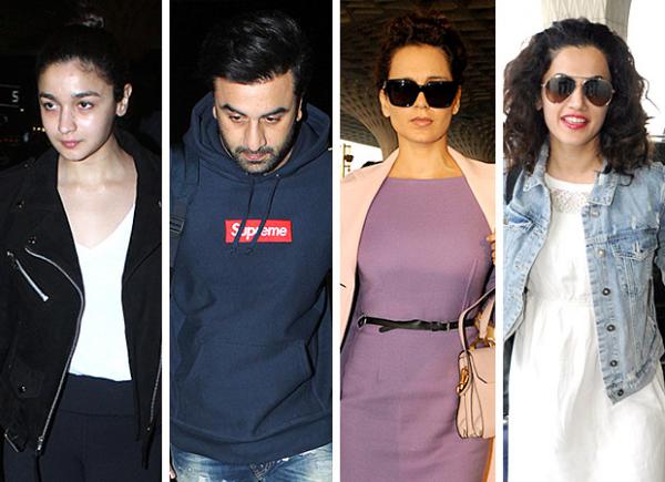  Weekly airport style: Alia Bhatt, Ranbir Kapoor, Kangana Ranaut, Karan Johar and Hrithik Roshan make a case for the monochromes! 