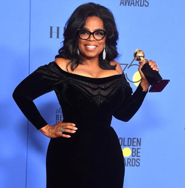 Oprah Winfrey makes rousing speech at Golden Globes