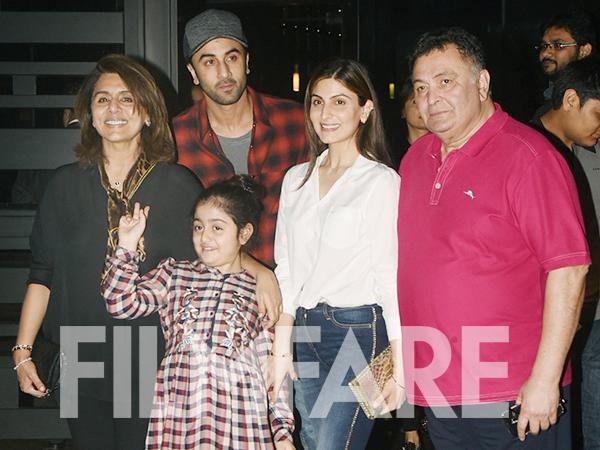 Take a look at these pictures from Ranbir Kapoorâs mid-week family outing 