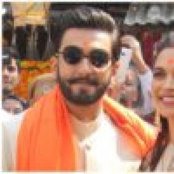 Photos: Deepika Padukone & Ranveer Singh Go For A Temple Visit With Their Family
